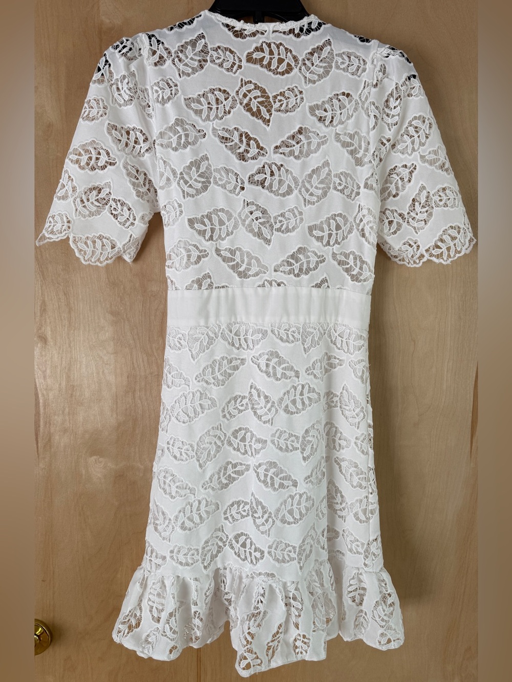 Sandro White Zalan Broderie Anglaise Lace Midi Dress V-Neck Boho Bridal T1 S - Picture 10 of 15